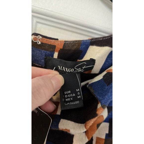NWT Mango Suit Dress Geometry Pattern Elegant/belt Sz S Casual Formal Business - Picture 6 of 15